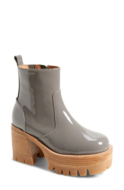 Jeffrey Campbell Quavo Platform Bootie In Grey Patent