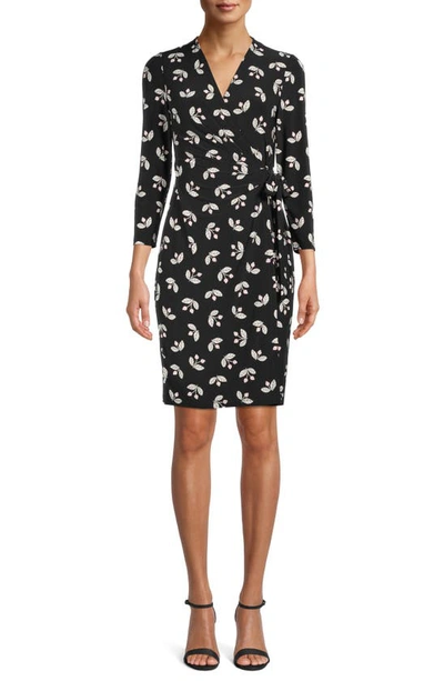 Anne Klein Muir Woods Faux Wrap Dress In Anne Black/ Devonshire Combo |  ModeSens