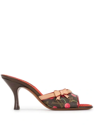 Pre-owned Louis Vuitton X Takashi Murakami  Cherry Monogram Sandals In Brown