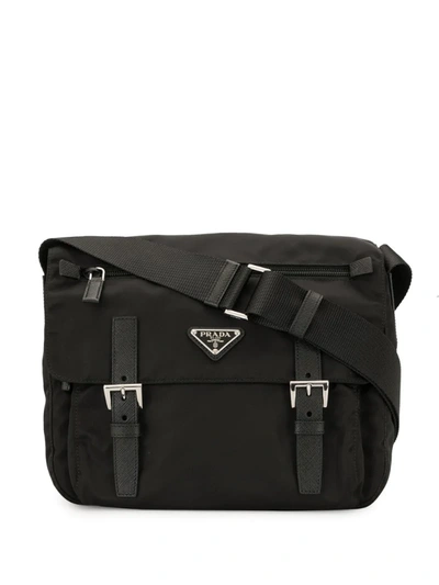 Pre-owned Prada Triangle Logo Crossbody Bag In Black