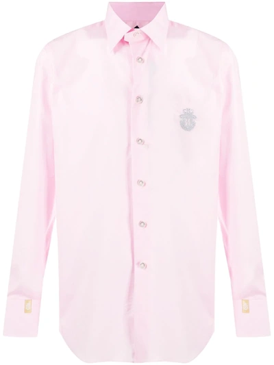 Billionaire Milano Crest Embroidered Shirt In Pink