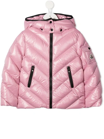 Moncler Kids' Padded Zip-up Jacket In Pink