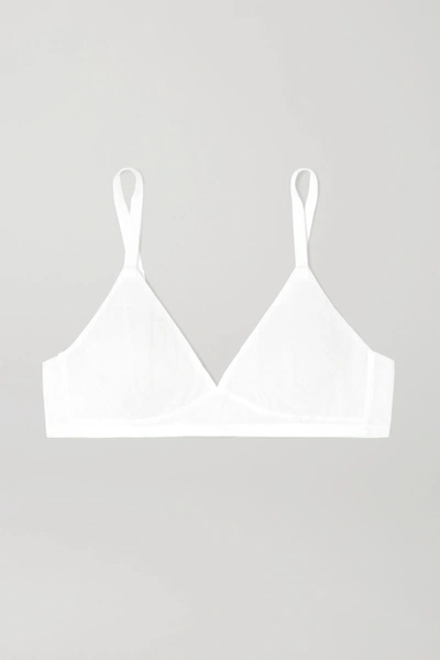 The Great Eros Canova Stretch-tulle Soft-cup Bra In White