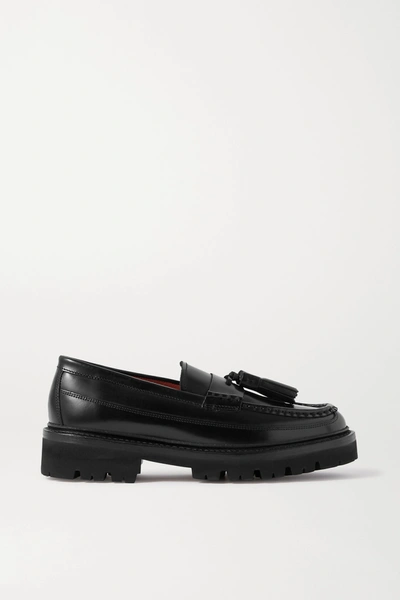 Grenson Bethany Tasseled Leather Loafers In Black