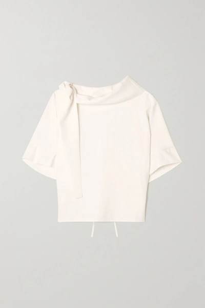 Aaizél Draped Twill Blouse In Ivory