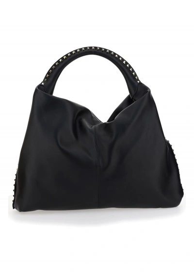 Valentino Garavani Rockstud Hobo Shoulder Bag In Black