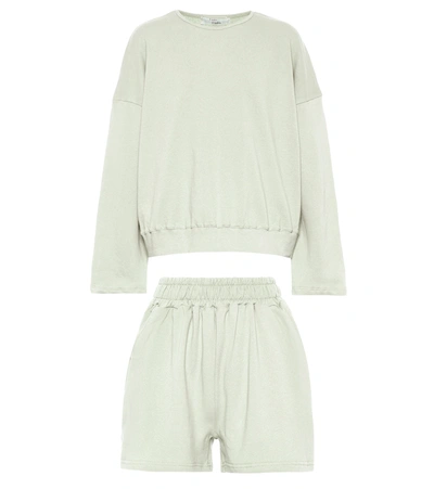 The Frankie Shop Jaimie Sweatshirt And Shorts Set In Green