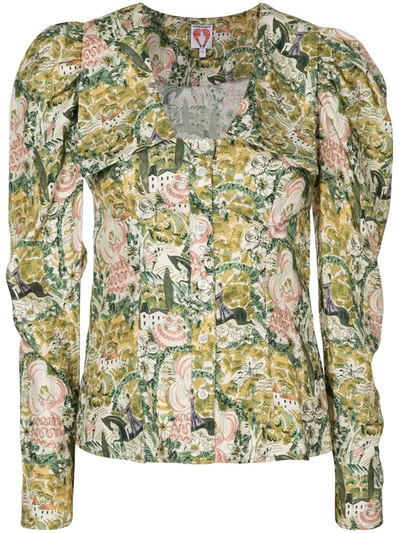 Shrimps All-over Print Blouse In Green