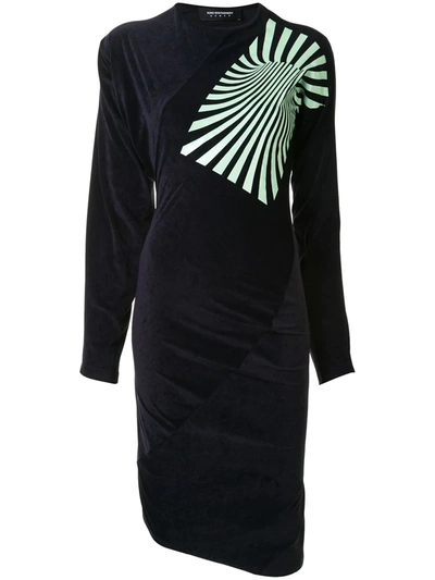 Kiko Kostadinov Stripe Print T-shirt In Blue