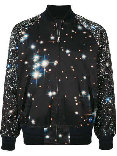 Sacai Space-print Bomber Jacket In Black