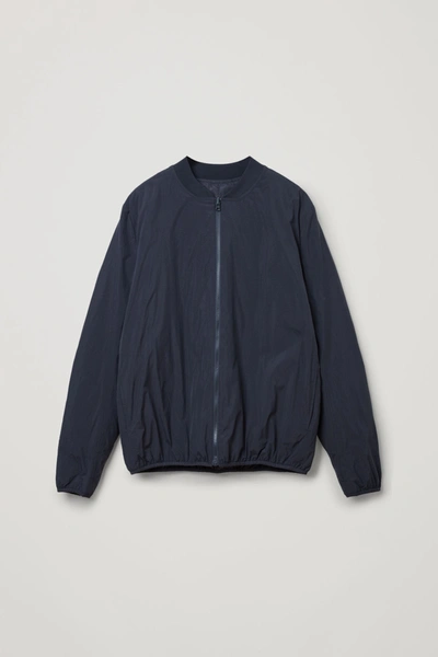 Cos Reversible Padded Bomber Jacket In Blue