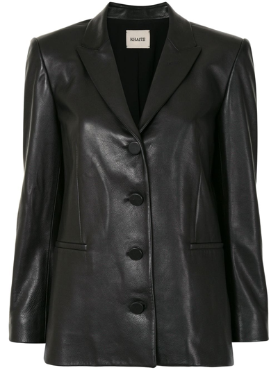 Khaite Joan Single-breasted Leather Jacket In Black
