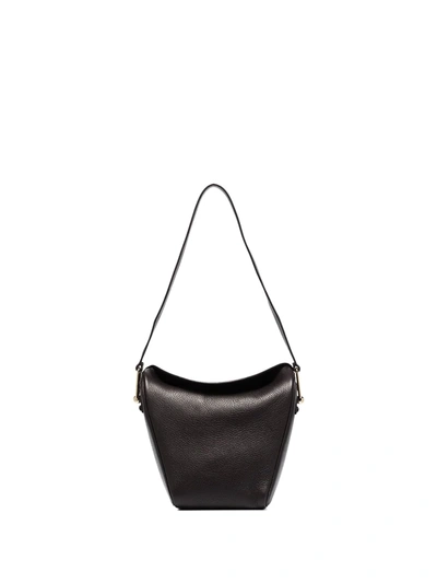 Lemaire Folded Medium Leather Shoulder Bag In Brown