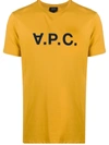 Apc Vpc Logo-flocked Cotton T-shirt In Yellow