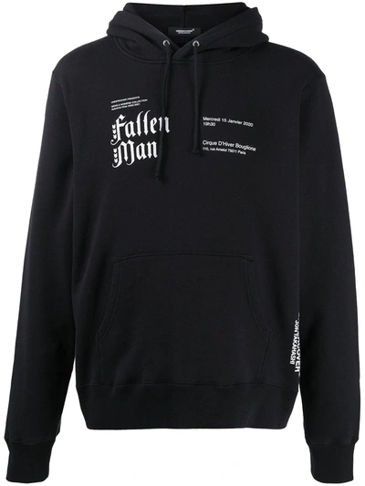Undercover Fallen Man Cotton-jersey Hooded Sweatshirt In Black 