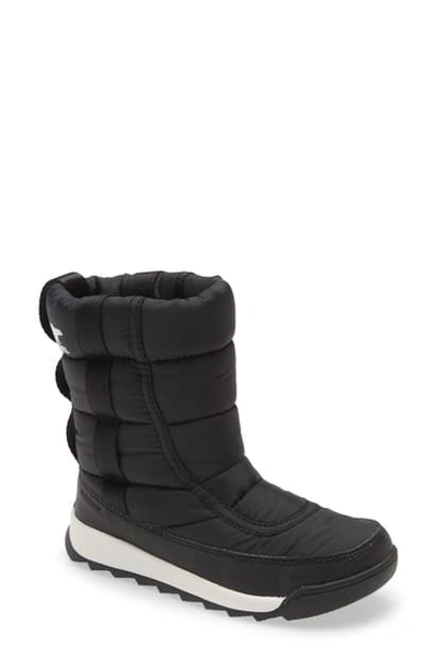 Sorel Kid's Whitney Ii Waterproof Puffy Nylon Winter Boots, Toddler/kids In Black