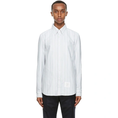 Thom Browne Grey Oxford Straight Fit Shirt In 035 Med Gre