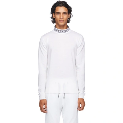 Fendi Off-white Wool Tape Sweater In F0qa0 White