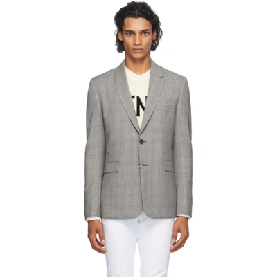 Fendi Grey Prince Of Wales Check Blazer In Gris