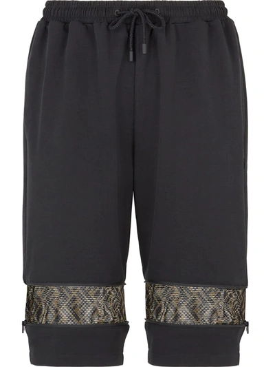 Fendi Mesh-panel Track Shorts In Black