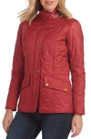 Barbour Cavalry Diamond Quilted Jacket In Deep Claret