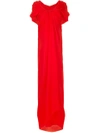 Paule Ka Long Draped Woven Dress In Red