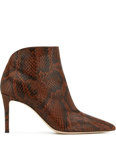 Giuseppe Zanotti Tysha Python-effect Ankle Boots In Brown
