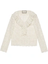 Gucci Ruffle-detailing Floral-lace Blouse In White