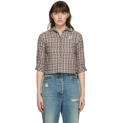 Gucci Beige Cotton & Wool Check Petit Shirt