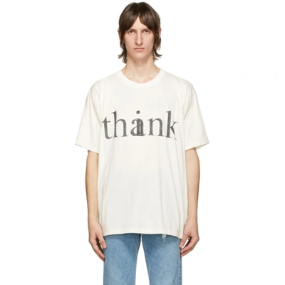 Gucci Men's Think/thank Print Oversize T-shirt In Off White