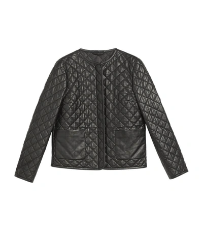 Weekend Max Mara Lazio Quilted Leather Jacket In Black