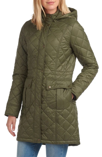 Barbour Jenkins Quilted Hooded Parka In Olive