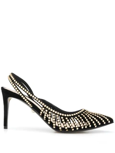 Alevì Embellished Pointed Pumps In Black