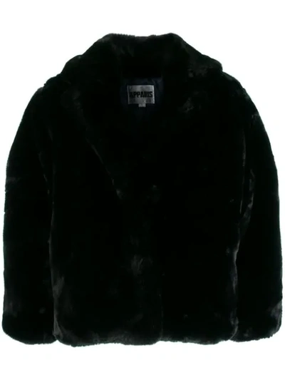 Apparis Manon Oversized Faux-fur Jacket In Black