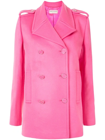 Emilio Pucci Short Double-breasted Coat In Pink