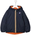 K-way Kids' Padded Reversible Down Jacket In Blue