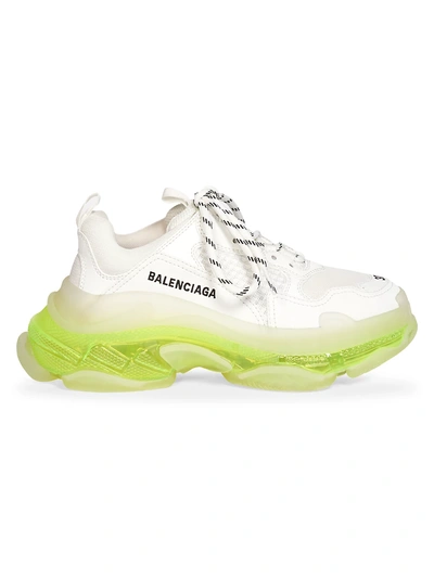 Balenciaga Triple S Clear Sole Sneakers In Black Green