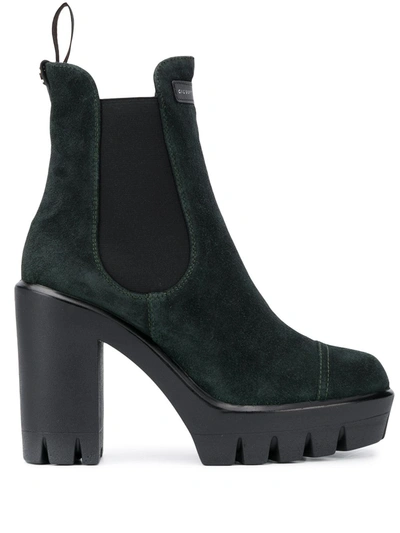 Giuseppe Zanotti Women's Tonix Lug-sole Suede Platform Boots In Nero Ginto