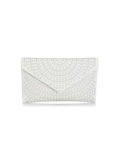 Alaïa Oum Vienne Laser-cut Envelop Clutch Bag In C010 Blanc Optiqu