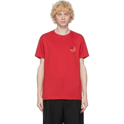 Loewe Anagram Logo T-shirt In Red In 7100 Red