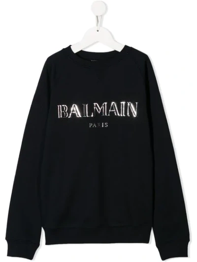 Balmain Kids' Paris Sweater In Black