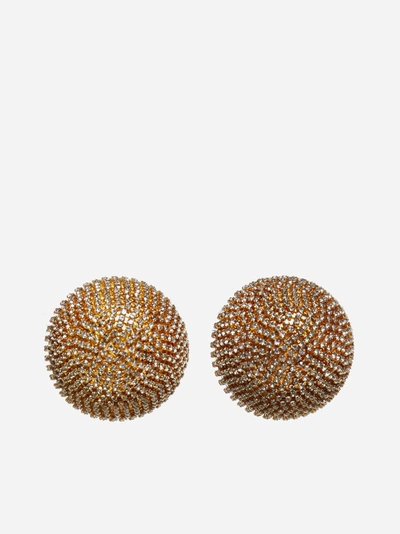 Marni Crystal-embellished Round Earrings In Lily White
