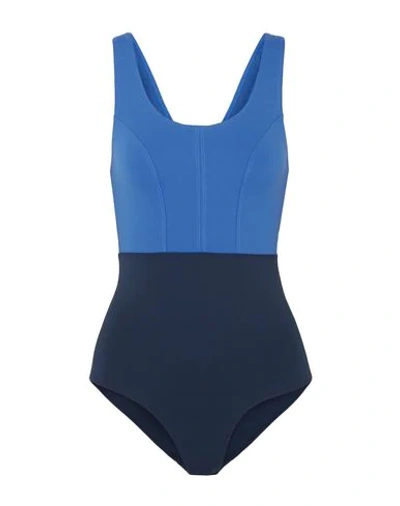 Ernest Leoty Victoire Two-tone Swimsuit In Blue
