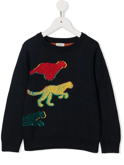 Paul Smith Junior Kids' Blue Jumper For Boy With Dinosaurs