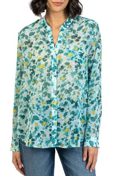 Kut From The Kloth Jasmine Top In Firenze-turquoise