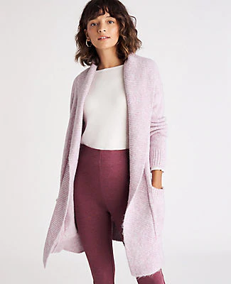 shawl collar open cardigan
