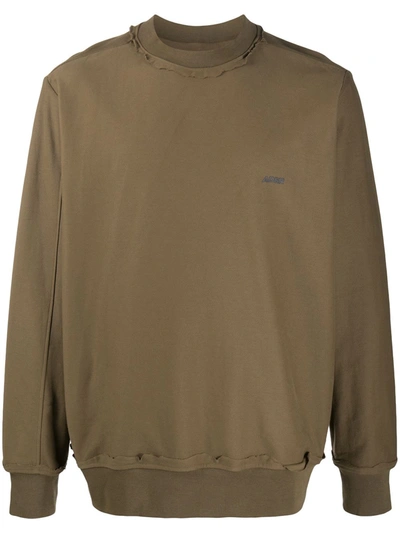 Ader Error Lightweight Cotton Jersey Sweatshirt In Green