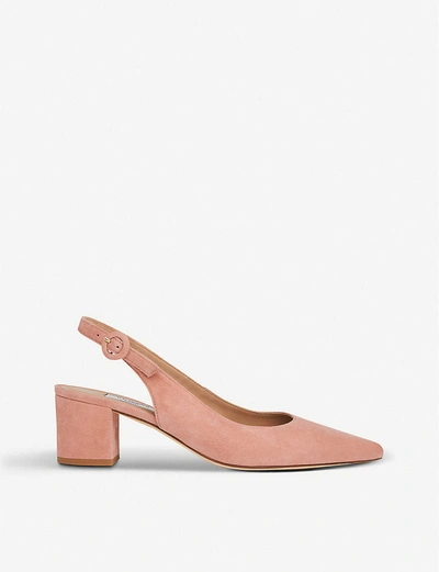 Lk Bennett Ada Slingback Suede Courts In Pin-clay