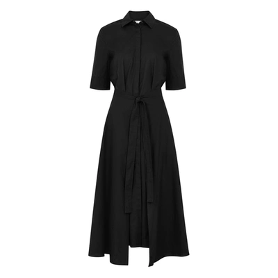 Rosetta Getty Apron Wrap Sleeveless Shirt Dress In Black