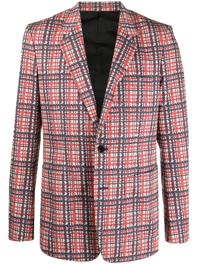 Viktor & Rolf Plaid Check Print Fitted Blazer In Red
